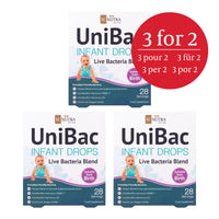 Offre Spéciale – UniBac Gouttes Bébés & Nourrissons Mélange de Bactéries Vivantes (3 Flacons)