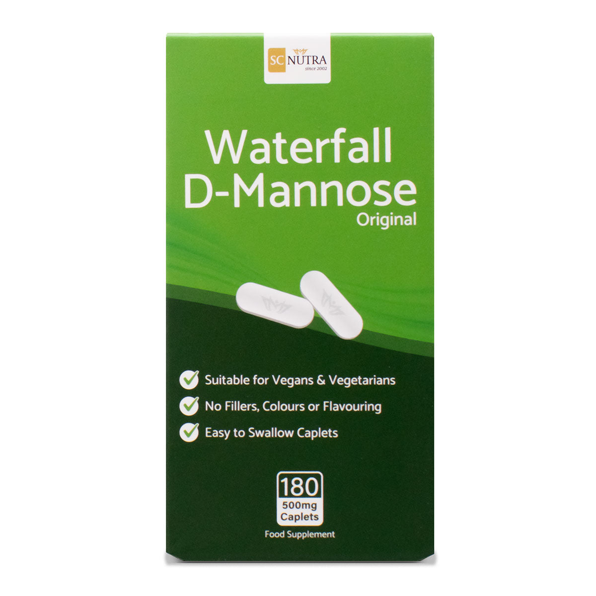 Waterfall D-Mannose 500mg Comprimés (Caplets) – Pack Économique