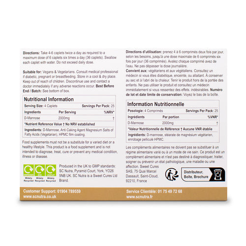 Compresse Waterfall D-Mannose (100 x 500mg)