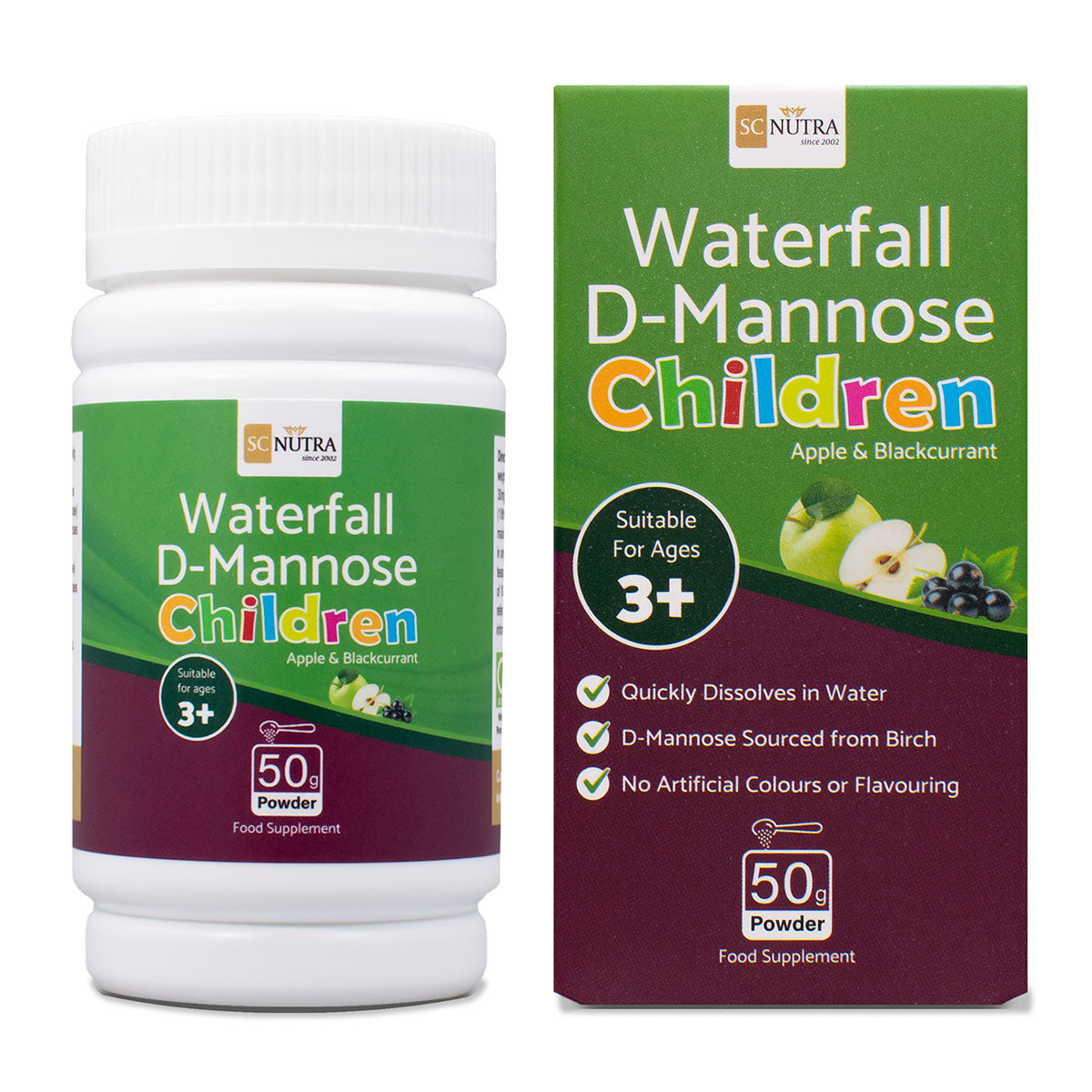 Waterfall D-Mannose Enfants – Poudre Pomme & Cassis