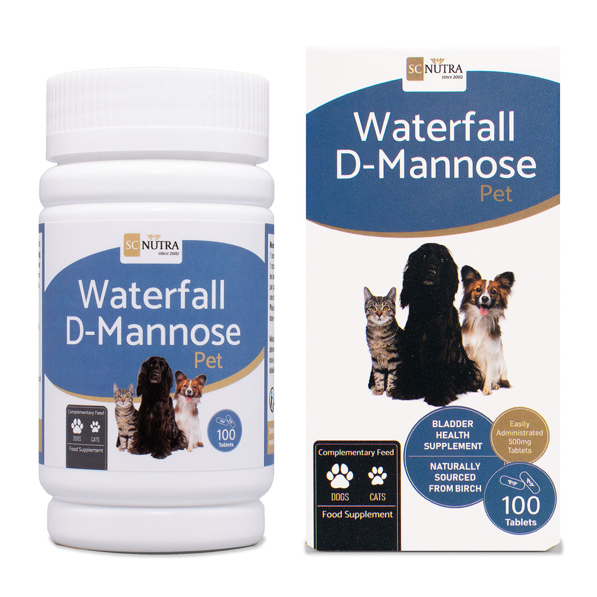 Waterfall D-Mannose Pet Tabletten für Katzen & Hunde