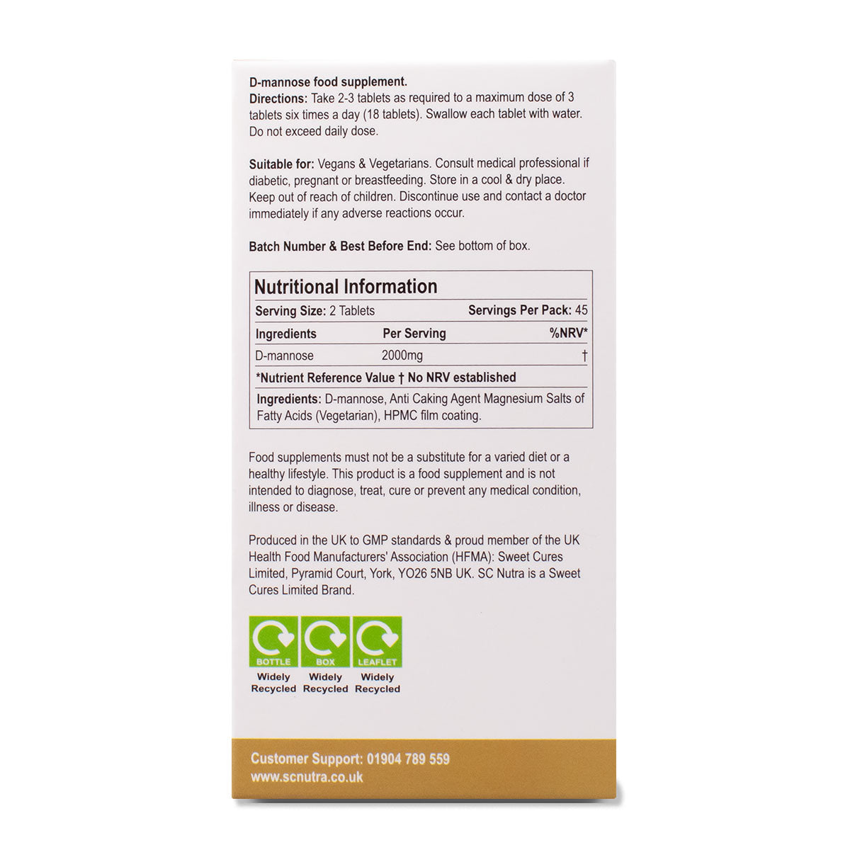 Waterfall D-Mannose 1000mg Comprimés - Pack Économique