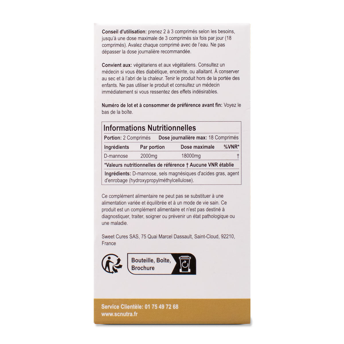 Waterfall D-Mannose 1000mg Comprimés - Pack Économique