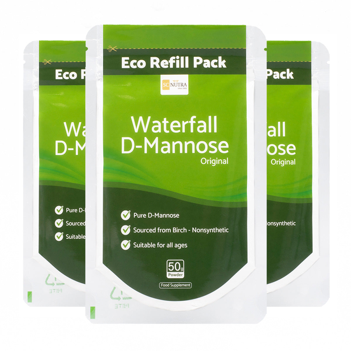 Offre Spéciale : Waterfall D-Mannose en Poudre (Recharge Éco) 3 x 50g